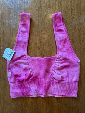 Free People Movement Good Karma Seamless Crop Tank Top Yoga Pink Size XS/S NWT